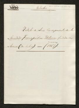 XV. Títol de soci corresponsal de la Societat Frenopática Italiana, fundada en Avensa (Dues Sicil...