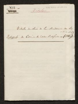 XII. Títol de soci de l'Acadèmia dels Intrepidi de Cori, en els Estats Pontificis (1860) (sig: 27...
