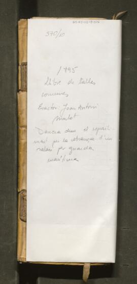Llibre de talles comunes. Clavari: Joan Antoni Mulet 1795 (SIG 570/10)
