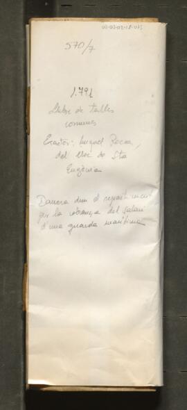 Llibre de talles comunes. Clavari: Miquel Roca, del lloc de Santa Eugènia 1791 (SIG 570/7)